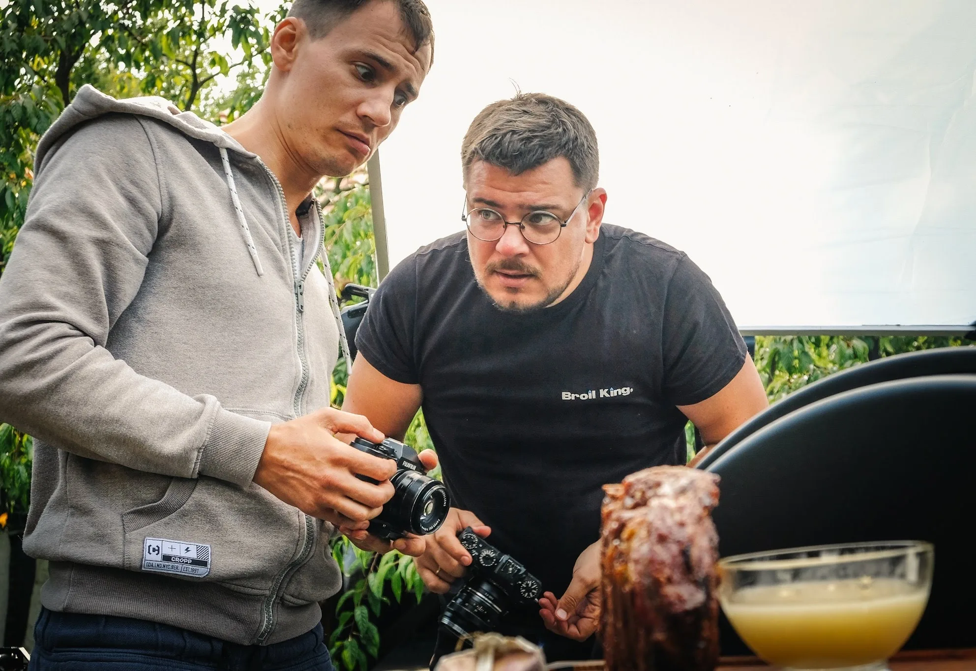 Alex Slyadnev checking a frame on a Broil King shoot