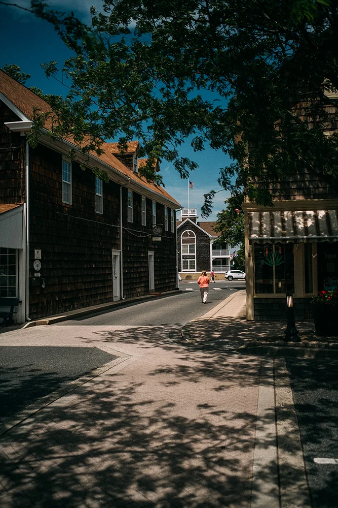 Quiet street in colonial Lewes, Delaware